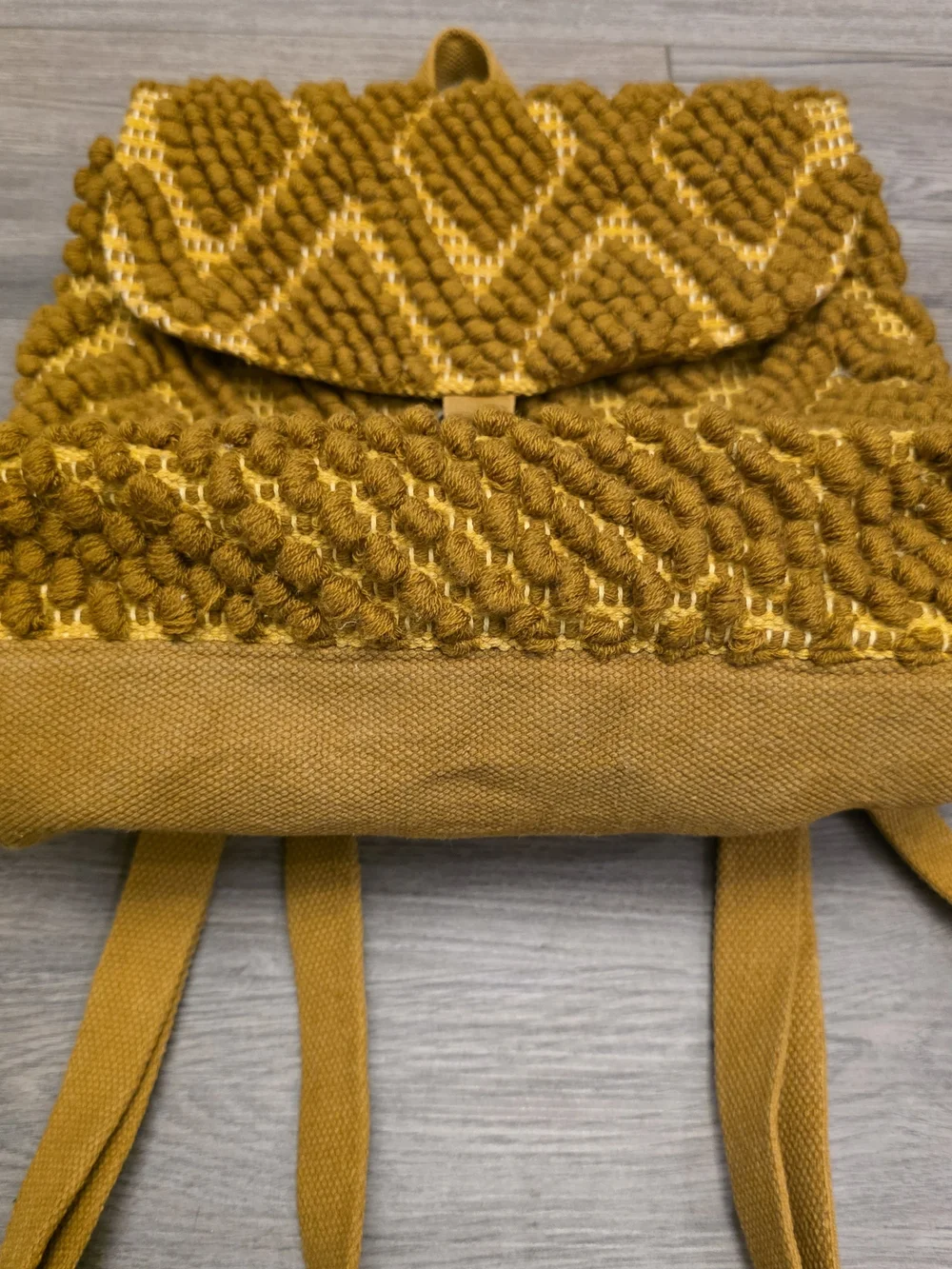 Panache Mustard Yellow Woven Macramé Backpack